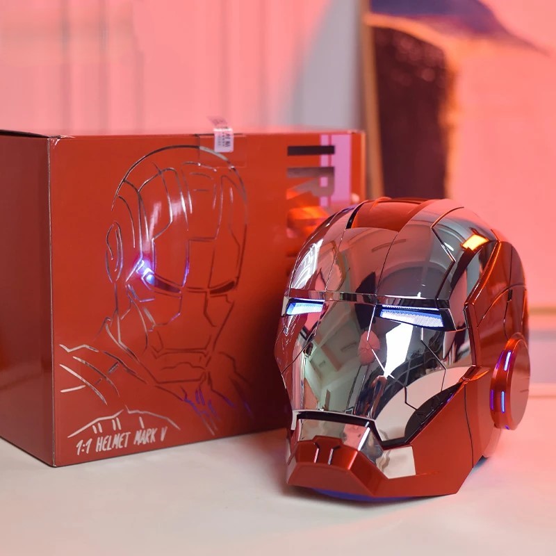 Helmet Cosplay Voice Control Eyes with Light Model Toys
