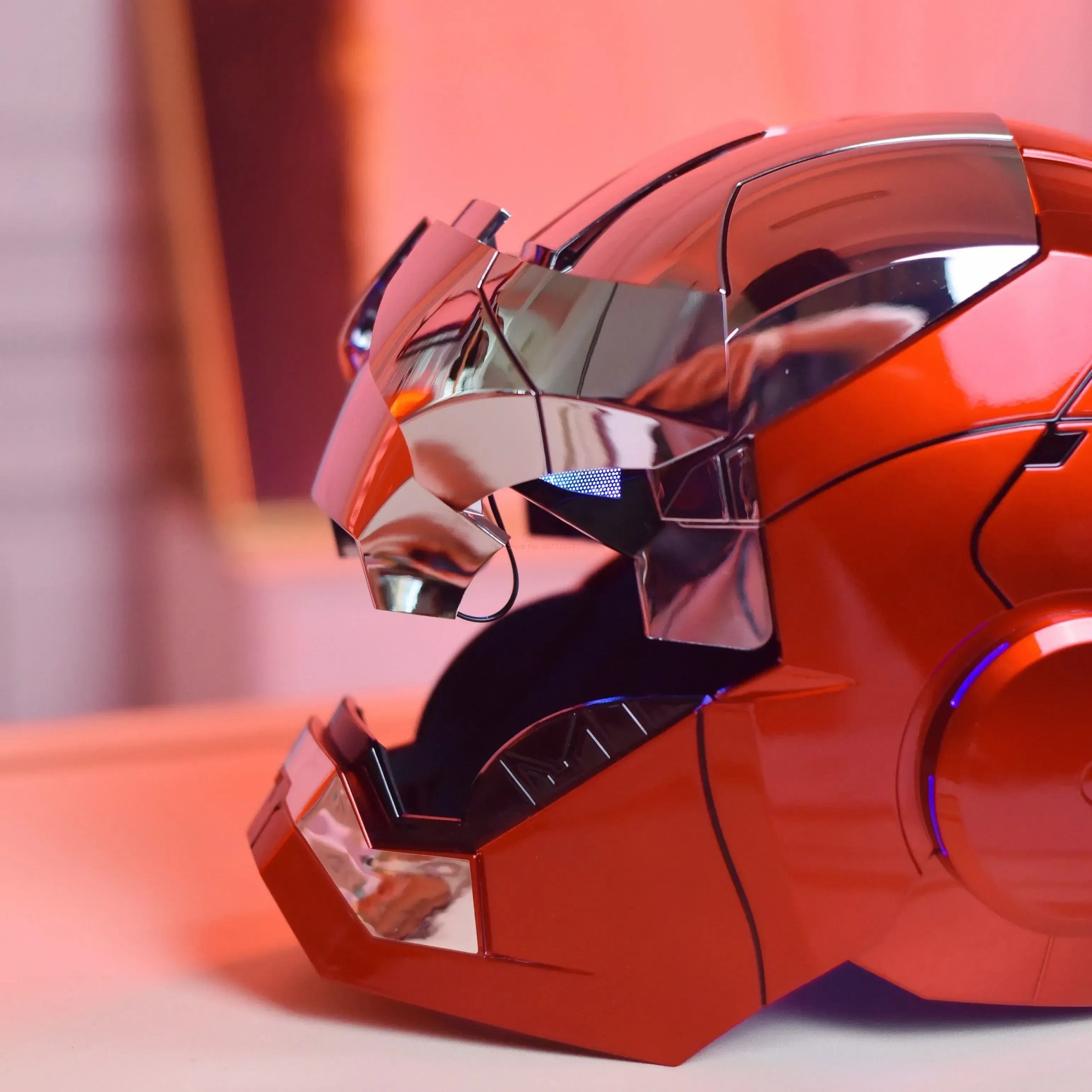 Helmet Cosplay Voice Control Eyes with Light Model Toys